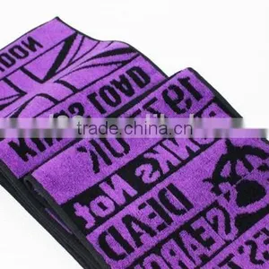 100% Cotton Yarn Dyed Jacquard Woven Logo Gym Towels thumbnail-2