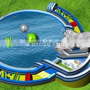 Best Quality Commercial Grade Giant New Design Polar Bear Inflatable Water Slide for Sale thumbnail-3