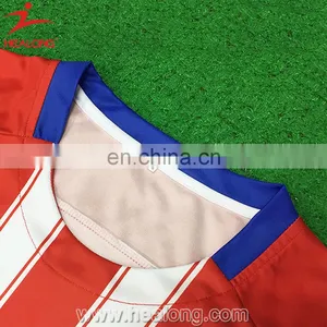 Healong Sportswear Customized Team Wholesale Euro 2016 New Team High Quality Red Soccer Uniforms thumbnail-3