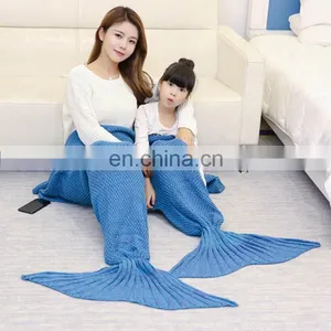 Women Acrylic Sleeping Bag Children Mermaid Tail Blanket thumbnail-1