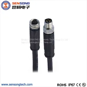 M8 Circular Sensor Connector PVC PUR Molded Cable Female Male thumbnail-1