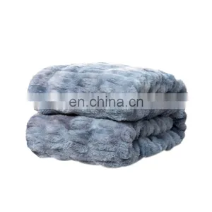 2020 Latest Tie Dyed Rabbit Hair Polyester Faux Fur Throws Spandex Receiving Blanket For Native American thumbnail-7