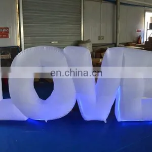 Inflatable Letter LOVE White Fabric Lighted Inflatable LED Tube Decoration for Wedding Party thumbnail-4