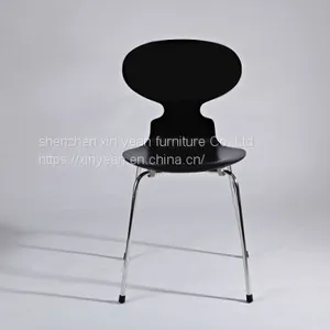 China Supplier Modern Designed Dinning Chair With Black Painted and Walnut Veneer Ant Chair Designed thumbnail-2