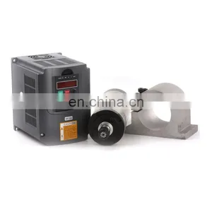 High Quality 800W AC Spindle Motor Kits 0.8KW 4 Bearing Water Cooled Spindle + 1.5KW 220V Inverter + Pump+Pipe thumbnail-1