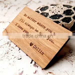 Custom Made Logo and Painted Color Wooden Wallet Insert Card,wood Wallet Card thumbnail-2