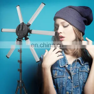 26 Inch LED Live Light Portable Battery External Shooting Anchor Light Six Arm Six Tube Photography Beauty Live Light thumbnail-1