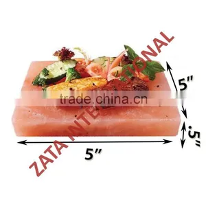 Himalayan Natural Crystal Rock Salt Tiles Plates Slabs Block Size 5 x 5 x 0.5 Inch for BBQ Barbecue Cooking Searing Serving thumbnail-1