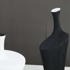 Personalised Tall Thin Large Big White Black Small Bore Ceramic Vase For Living Room TV Bench thumbnail-2