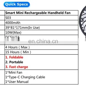Portable Pocket Size Handheld USB Rechargeable Mini Fan thumbnail-2