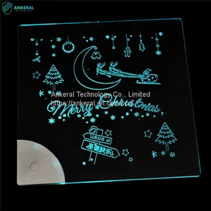Popular Customized Laser Logo LED Luminous Name Card RGB 7 Colors Changing thumbnail-1