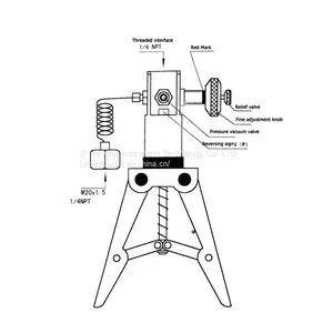 Positive and Negative Pressure Pneumatic Handheld Test Pump Pressure Calibrator 2.5Mpa thumbnail-2