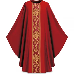 Men's Church Pastor Celebrant Chasuble Priest Vintage Robe Gown Cape Cassock Vestment Robes thumbnail-4