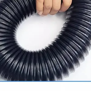 Black PU Polyurethane Corrugated PipeSteel Wire Reinforced Industrial Dust Suction Pipe thumbnail-4