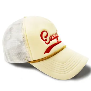 OEM Caps Factory Custom High Quality 5 Panels Trucker Caps Rope Colorful Foam Trucker Hats Embroidery Printed Logo thumbnail-1