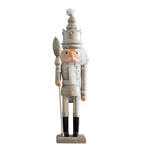 Traditional Hardwood Nutcracker King Figure Christmas Desktop Decor thumbnail-1