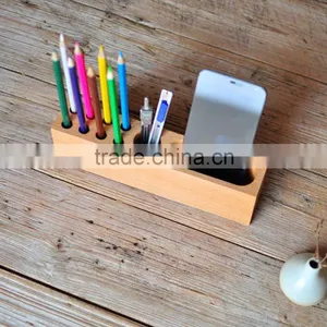 Handmade Wood Organizer Pen Organizer Phone Stand thumbnail-1