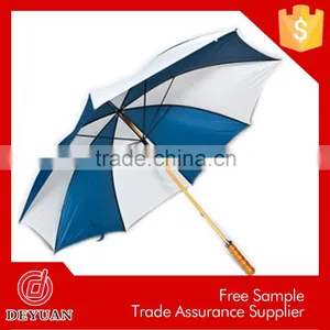 China Supplier Golf Gift 30inch Advertising Wooden Umbrellas thumbnail-1