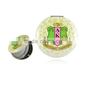 Pink and Green Greek AKA Sorority LOGO Custom Makeup Mirror thumbnail-2