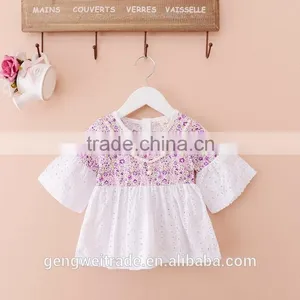 2015 Cute Baby Girl Summer Dress Infant Girls Broken Flower With Pearls Necklace thumbnail-2