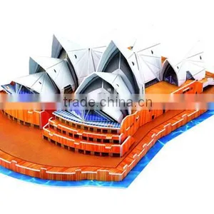 Custom Colored 3d Paper Jigsaw Sydney Opera House Sharp Puzzle thumbnail-1