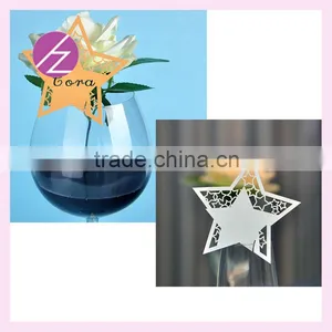 Laser Cut! Butterfly Place Wedding Card for Wine Glass Laser Out Place Card for Wine Glass Five Star Design JK-78 thumbnail-2