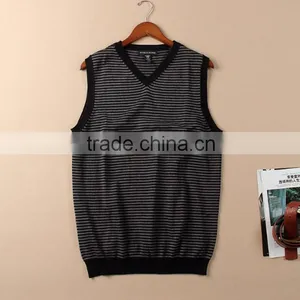 Men's V-neck Stripe Knitting Vest Autumn Wear thumbnail-1