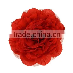 Crinkled Fabric Flower Fascinator Hair Clip/Barrettes thumbnail-6
