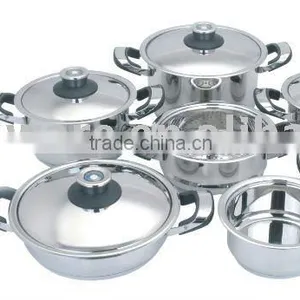 12Pcs 304 Stainless Steel Cookware Sets thumbnail-1