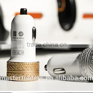 Coteetci Dual USB Ports For Phone 3.6A Fast Charging Tire Texture Design Aluminum Car Charger For Samsung/iPhone/HTC/LG TB-0189 thumbnail-5