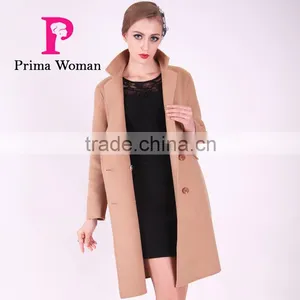 2016 New Design Spring Women Length Slim Fit Wool Coat thumbnail-4