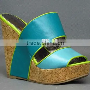 Candy Blue Women High Heel Wedge Heel Sandal Shoes Girl Thick Sole Wedge Heel Women Shoes Quality Choice thumbnail-1
