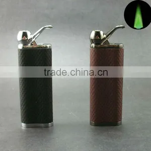 New Style Pipe Leather Windproof Electric Gas Refillable Lighter for Cigarerre thumbnail-1