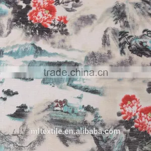 High Quality 100% Polyester Snowflake Printed Organza Fabric For Curtain Fabric thumbnail-1
