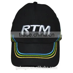 Hot!!! High Quality Durable Embroidery Outdoor Sport Curve Custom Promotional Black Colour Cotten-dacron Textile Baseball Hat thumbnail-5
