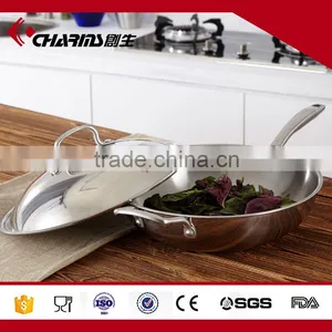Excellent Houseware Wok Non-stick Tri-ply Stainless Steel Wok thumbnail-6