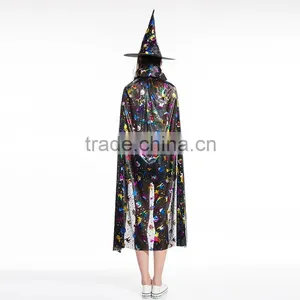 Halloween Cosplay Costume Props Witch Cloak Hat thumbnail-6