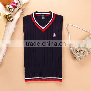V-neck Sweater Knitting Cashmere School Sweater College English Boy and Girl thumbnail-1
