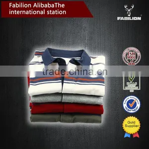 2016 OEM Wholesale China Men's Fashion Color Stripe for Softextile Polo Shirt thumbnail-6