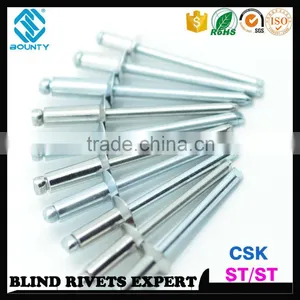 DIN7337 STEEL RIVET BODY STEEL MANDREL CSK HEAD ST/ST RIVETS thumbnail-1