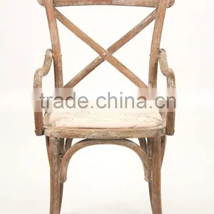 Dining Room Furniture Type Dust Paint Cross Back Dining Chair/Antique WoodenArmchair(CH-528-OAK) thumbnail-2