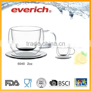 China Double Wall Fashion Double Layer Glass Mug thumbnail-1