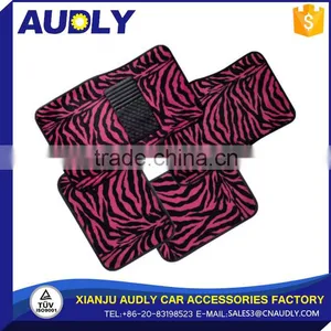 Universal Size 4 Pieces Full Set Zebra Carpet Car Mat Wholesale thumbnail-1