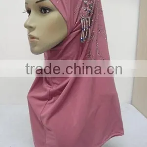 H283 New Style One Piece Hijab With Handmade Chains and Beadings thumbnail-5