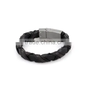 Magnet Clasp Bracelet Bead Stainless Steel Handmade Leather Bracelet thumbnail-2