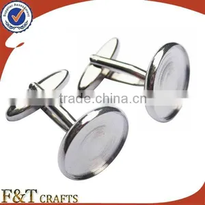 Custom Round Metal Blank Cufflinks With Your Own Logo Added thumbnail-1