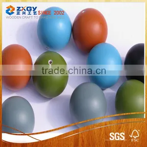 50mm Wood Ball With 9mm Hole Natural Unfinished Wood Ball thumbnail-1