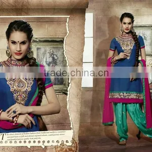 CHANDERI DESIGNER SALWAR KAMEEZ thumbnail-1