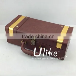 Beautiful Hot Sell Fashion PU Leather Wine Gift Package With Handle Leather Wine Package Packaging Box thumbnail-1