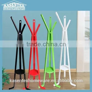 Red Color Solid Wood Coat Rack thumbnail-2